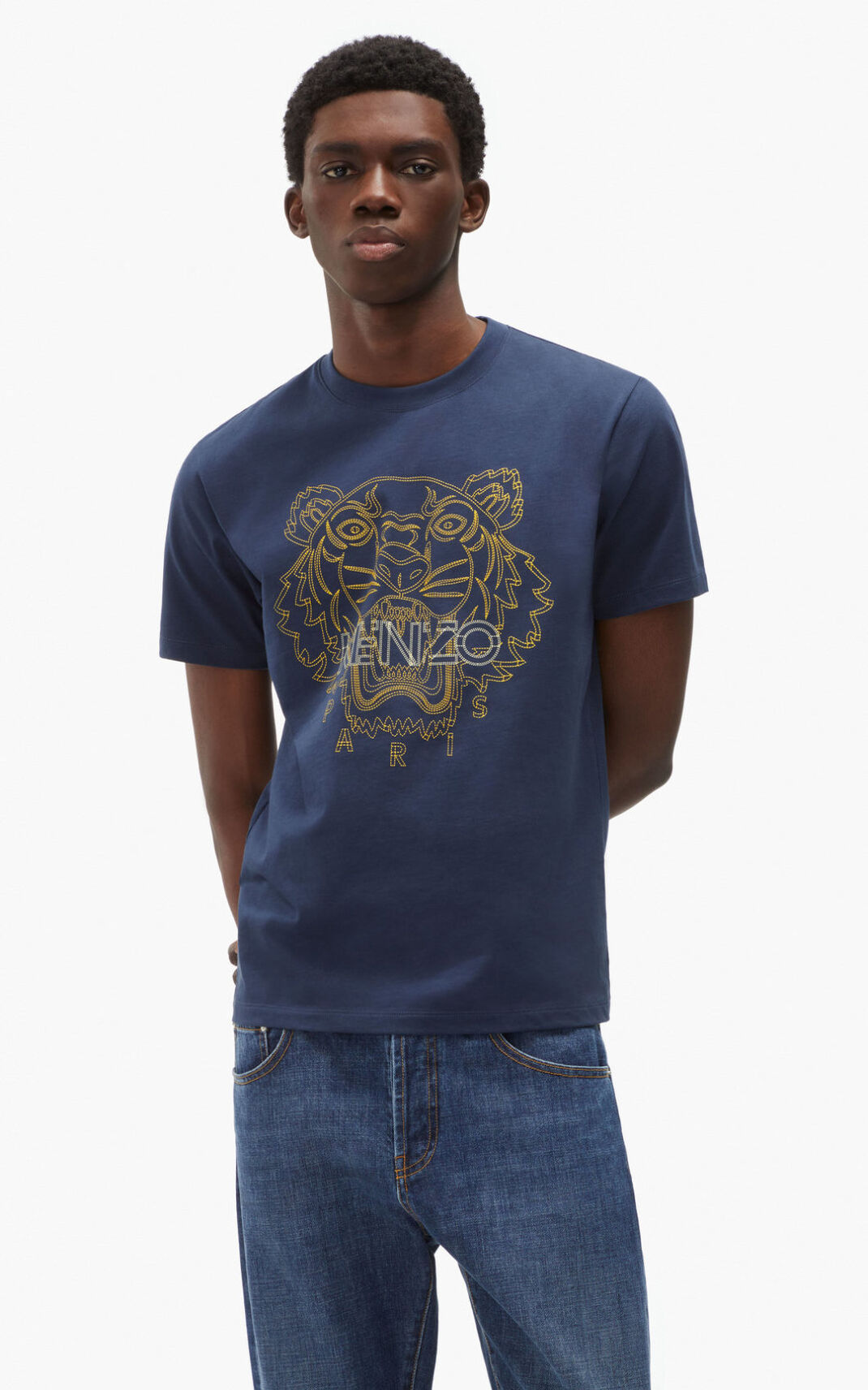 Kenzo Tiger μπλουζακια ανδρικα σκουρο μπλε μπλε | GR298469